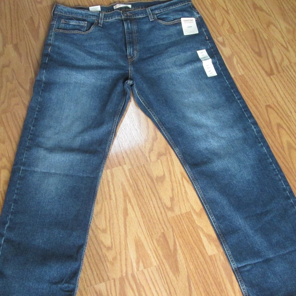 NWT Signature Levi Strauss Loose Blue jeans Flex Vintage Inspired 38x32